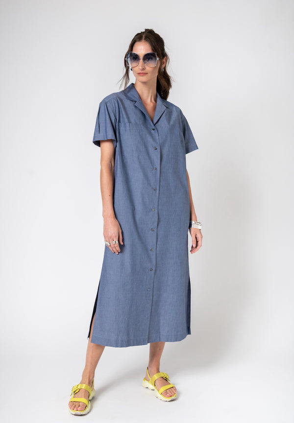 Dresses Grammar Gerund Dress in dark Chambray Grammar