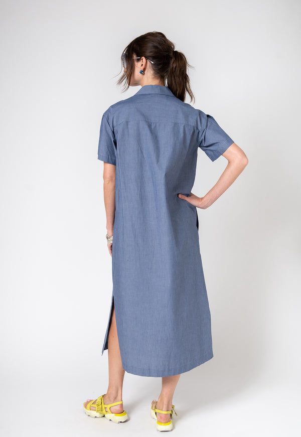 Dresses Grammar Gerund Dress in dark Chambray Grammar