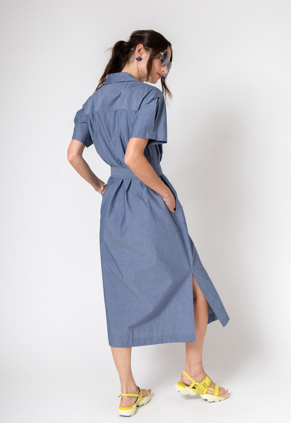 Dresses Grammar Gerund Dress in dark Chambray Grammar