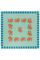 HOME DECOR Small Square Tablecloth in Hima Big Flower Turquoise Lisa Corti