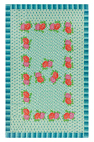 HOME ACCESSORIES Rectangle Tablecloth in Hima Big Flower Turquoise Lisa Corti