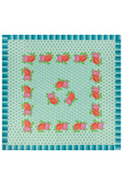 HOME DECOR Large Square Tablecloth in Hima Big Flower Turquoise Lisa Corti