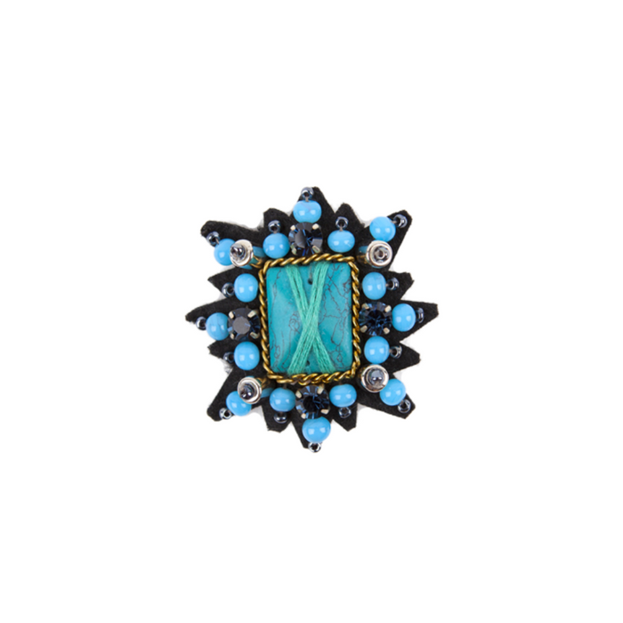 Brooches My Bob Tiara Square Brooch in Turquoise My Bob