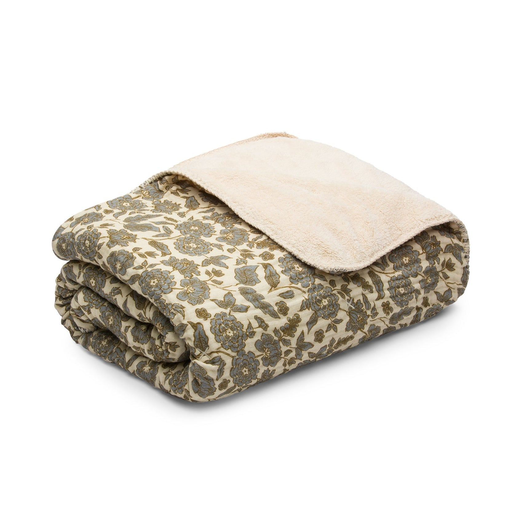 HOME DECOR Sherpa Cottage Blanket in Buttercream Floral House No. 23