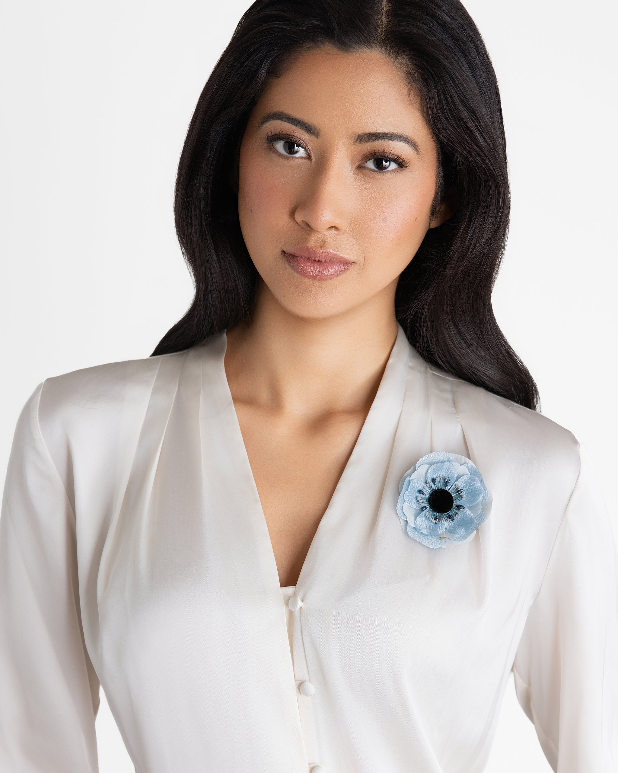 ACCESSORIES Pale Blue Anenome Pin Helena Simon