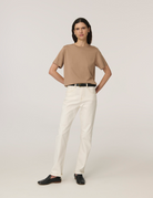 BLOUSES/SHIRTS/TOPS Classic Jersey T-Shirt in Cashew Handvaerk