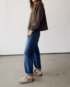 LOUNGE Boxy Crop Sweatshirt Mud Hey Gang