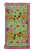 HOME DECOR Small Rectangular Tablecloth in Green and Pink Ibisco Lisa Corti