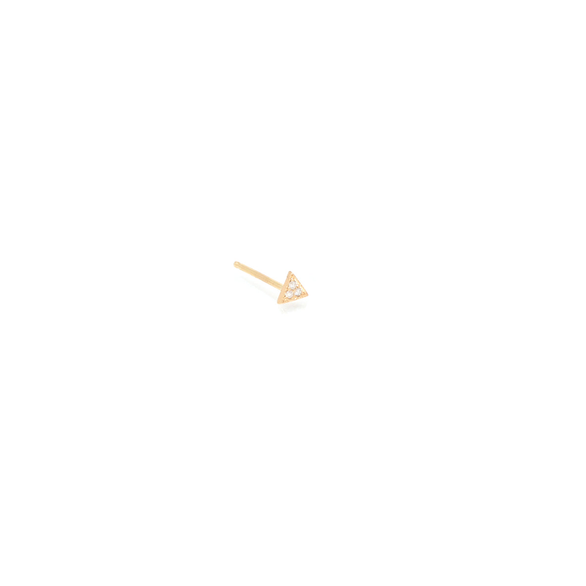 JEWELRY Itty Bitty Diamond Triangle Stud in Yellow Gold Zoe Chicco