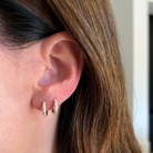 JEWELRY Diamond Dome Huggies in Yellow Gold EF Collection