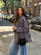 HANDBAGS Juliette Shoulder Bag in Black Suede Lemiz