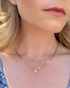 JEWELRY Diamond Pillow Mini Mixed Chain Necklace in Yellow Gold EF Collection