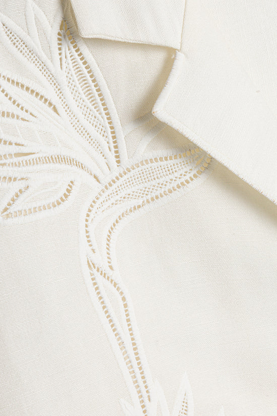 BLOUSES/SHIRTS/TOPS Louisa Embroidered Camp Shirt in White Simkhai