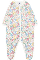 CHILDREN'S APPAREL Baby Floral Front Snap Footie in Multi Petit Bateau