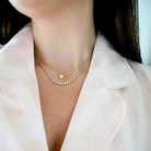 JEWELRY Full Cut Diamond Heart Choker Necklace in Yellow Gold EF Collection