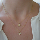JEWELRY Diamond Fluted Heart Necklace in Yellow Gold EF Collection