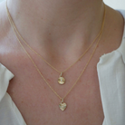 JEWELRY Diamond Fluted Disc Necklace in Yellow Gold EF Collection