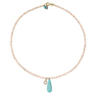 JEWELRY Pink Opal Necklace with Turquoise and Pink Sapphire Yenden