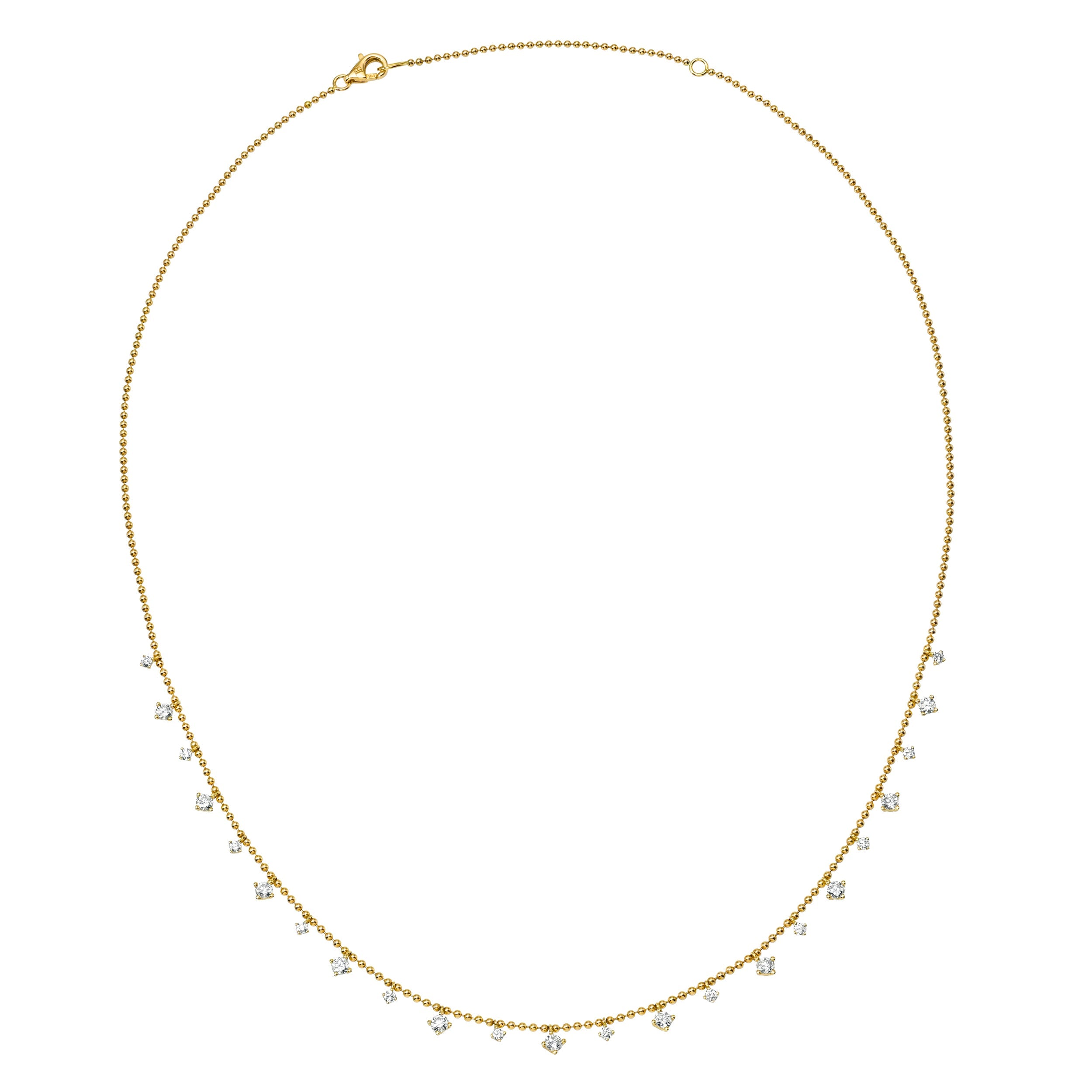 JEWELRY 23 Diamond Dangle Necklace in Yellow Gold Riberra