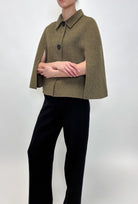 COATS/JACKET Cape Jacket in Dark Moss Odeeh