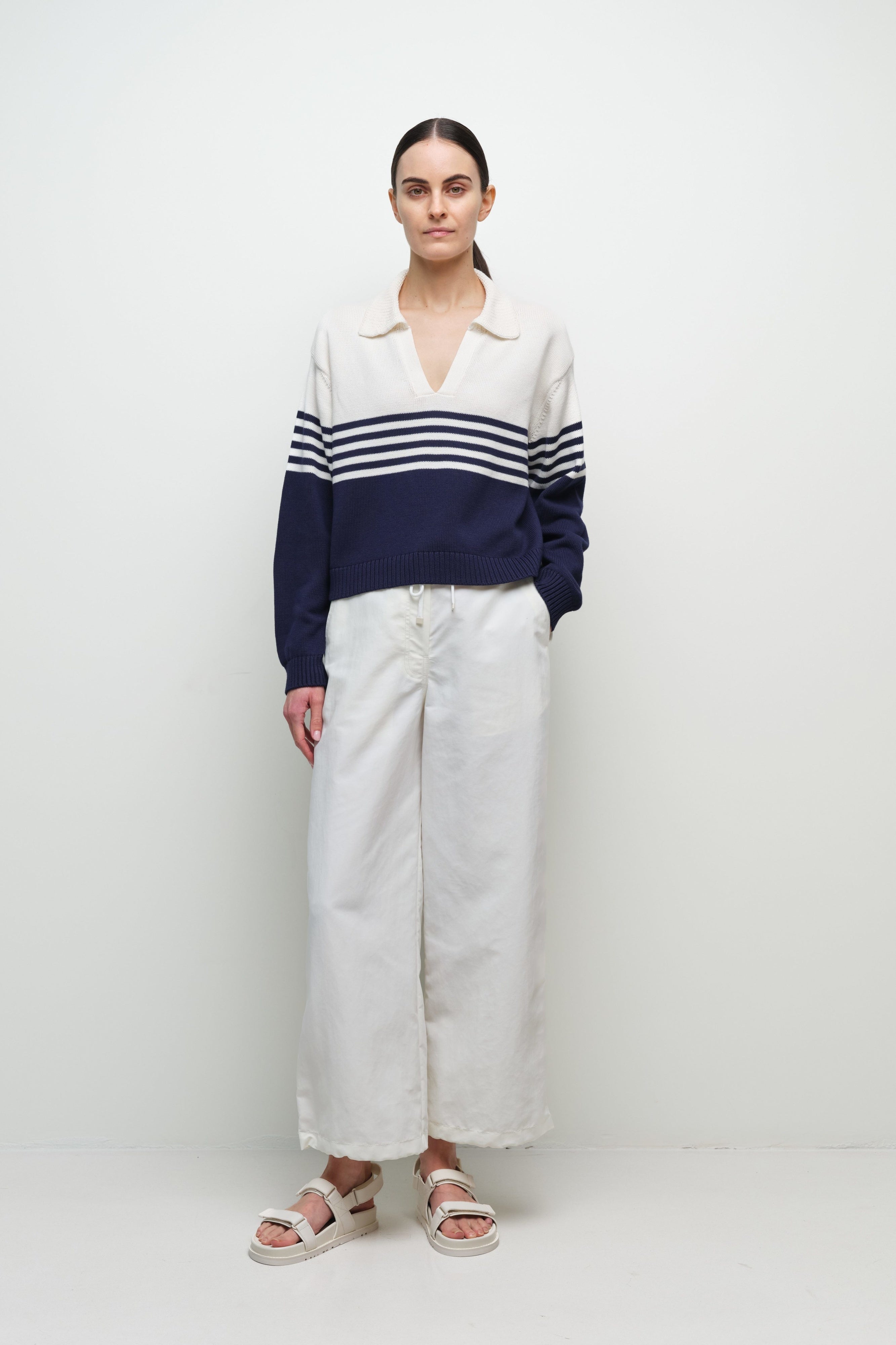 BLOUSES/SHIRTS/TOPS Jules Knit Polo in Midnight Stripe Simkhai