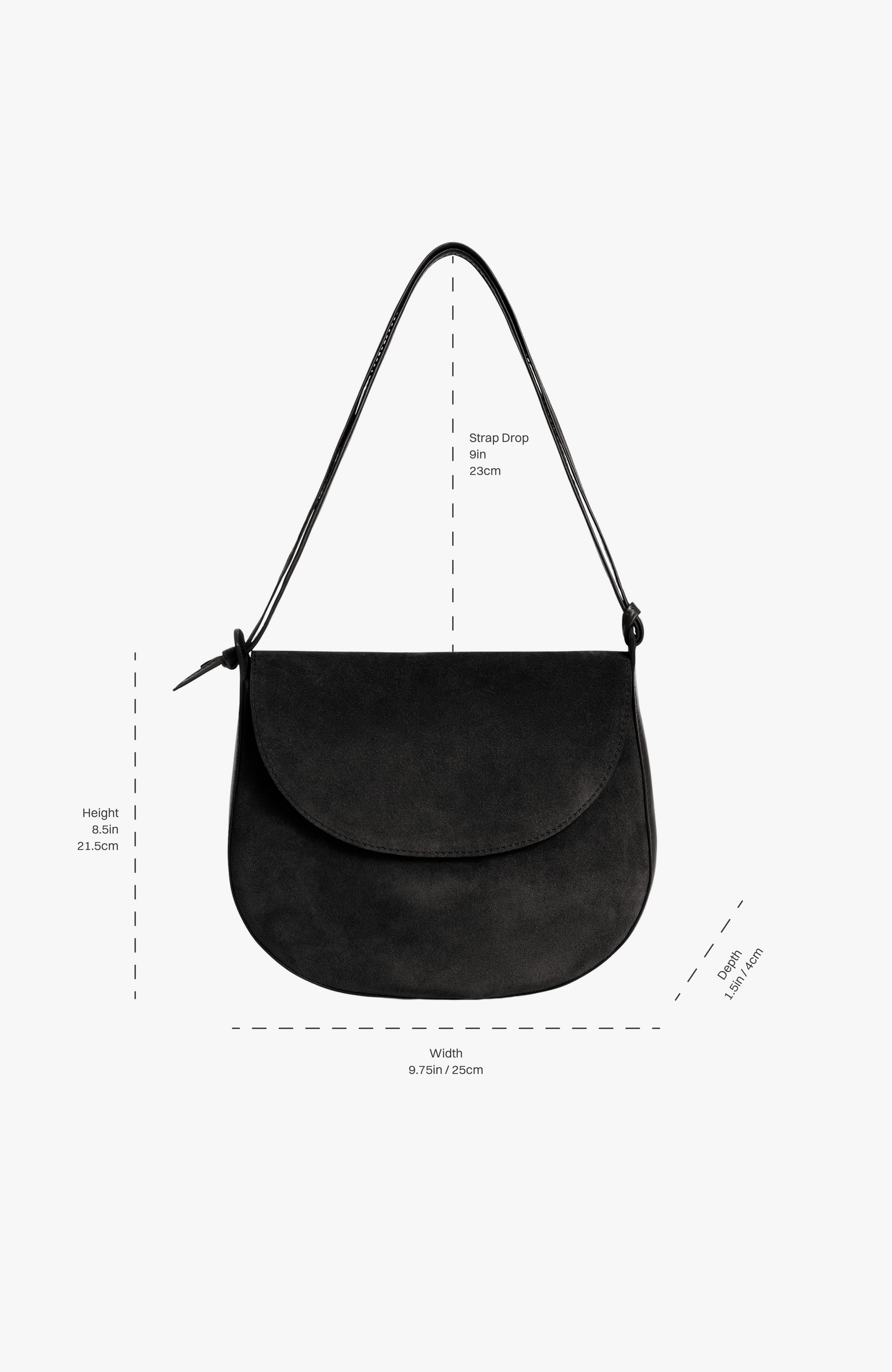 HANDBAGS Juliette Shoulder Bag in Black Suede Lemiz
