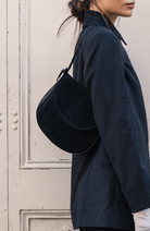 HANDBAGS Juliette Shoulder Bag in Black Suede Lemiz