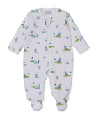 CHILDREN'S APPAREL Baby Zip Onesie in Blue Golf Championship Kissy Kissy