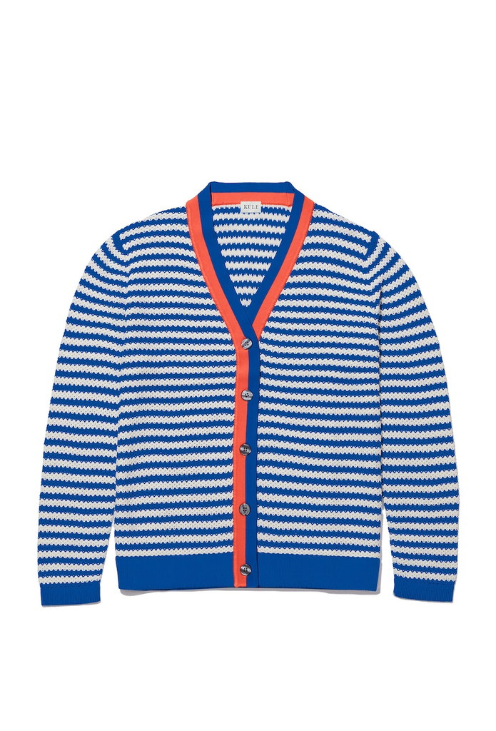 Sweaters Kule Striped Cardigan in Blue and Cream Kule