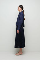 BLOUSES/SHIRTS/TOPS Kacey Cotton Lace Shirt in Midnight Simkhai