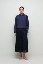 BLOUSES/SHIRTS/TOPS Kacey Cotton Lace Shirt in Midnight Simkhai