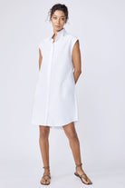 DRESSES/JUMPSUITS Candice Double Collar Shirt Dress in White Oxford Kal Rieman