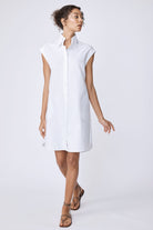 DRESSES/JUMPSUITS Candice Double Collar Shirt Dress in White Oxford Kal Rieman