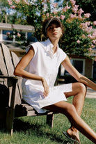 DRESSES/JUMPSUITS Candice Double Collar Shirt Dress in White Oxford Kal Rieman