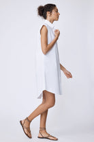 DRESSES/JUMPSUITS Candice Double Collar Shirt Dress in White Oxford Kal Rieman