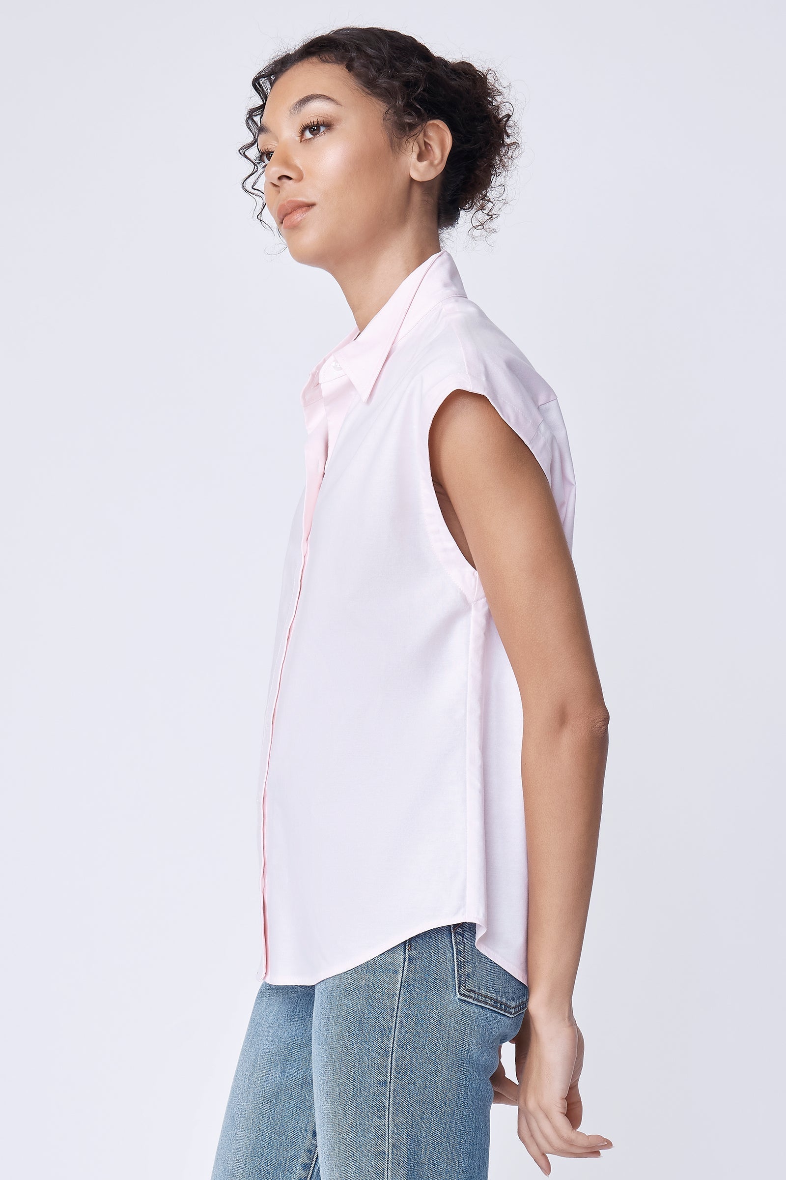 BLOUSES/SHIRTS/TOPS Candice Double Collar Shirt in Pink Oxford Kal Rieman