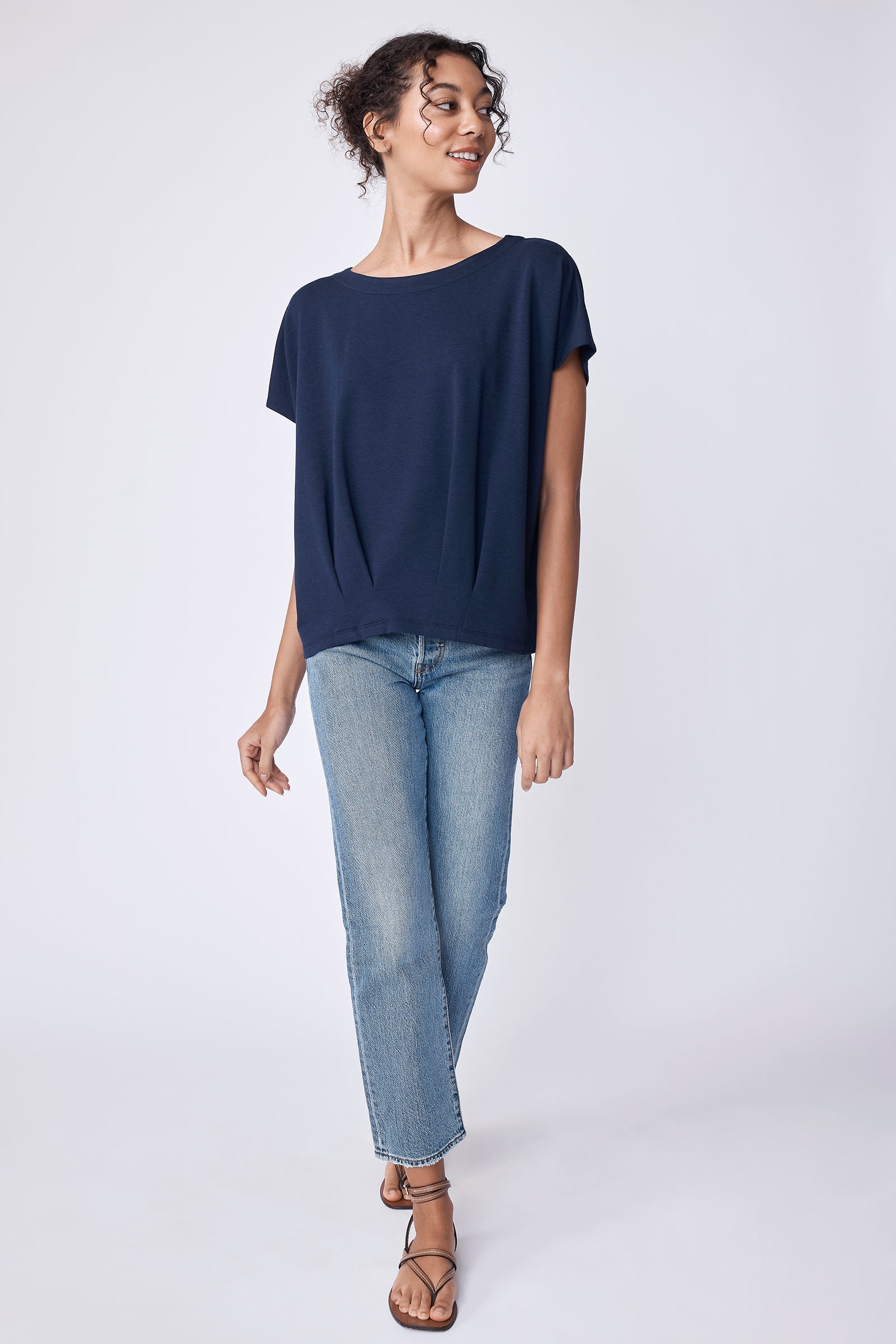 TEES/TANKS DONNA PLEAT HEM TEE Kal Rieman