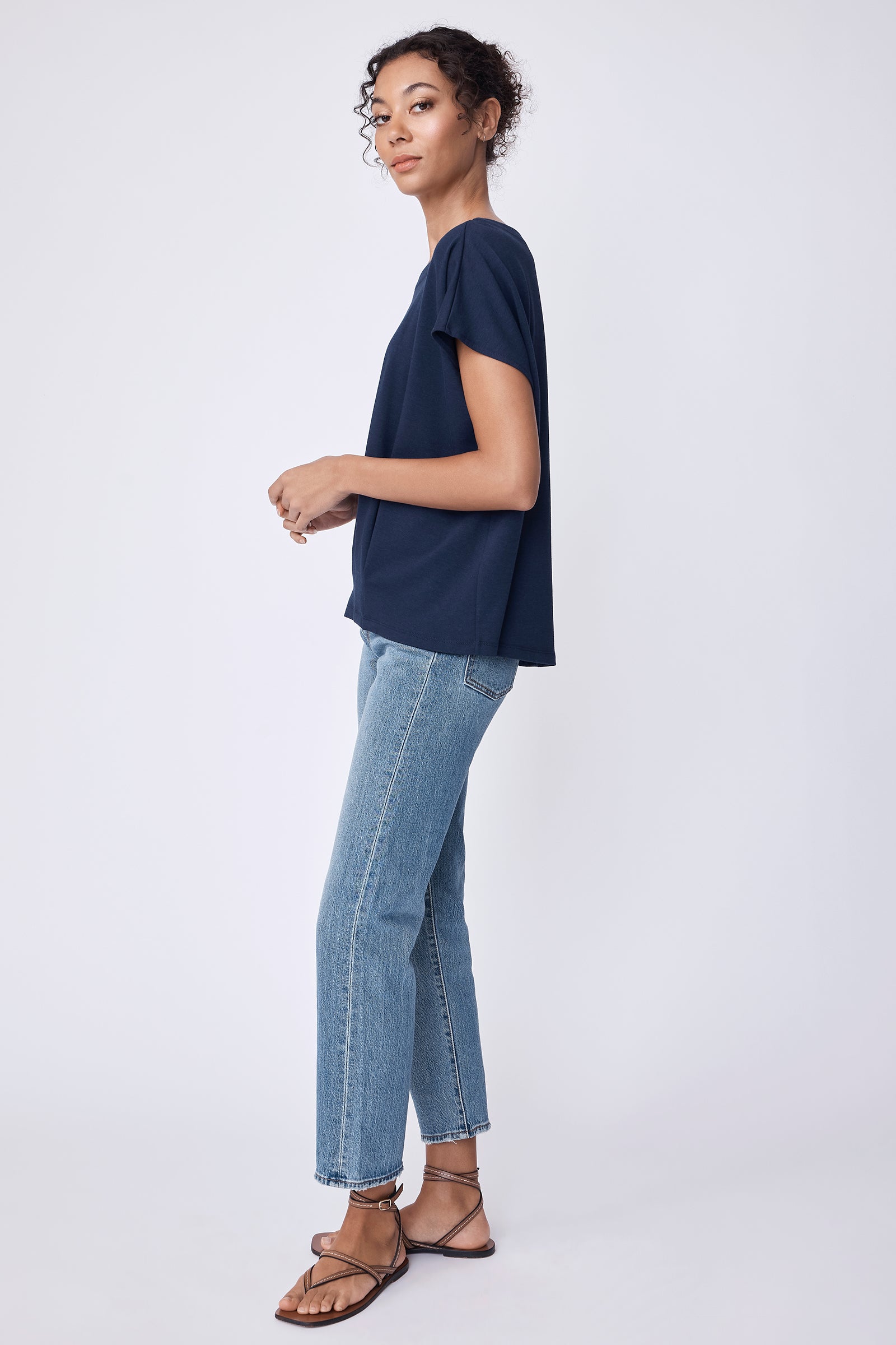 TEES/TANKS DONNA PLEAT HEM TEE Kal Rieman
