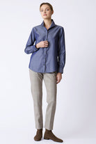BLOUSES/SHIRTS/TOPS Box Pleat Ginna Shirt in Denim Twill Kal Rieman