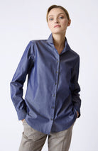 BLOUSES/SHIRTS/TOPS Box Pleat Ginna Shirt in Denim Twill Kal Rieman