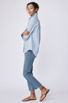 BLOUSES/SHIRTS/TOPS Box Pleat Ginna Stripe Shirt in Bay Saltwater Kal Rieman