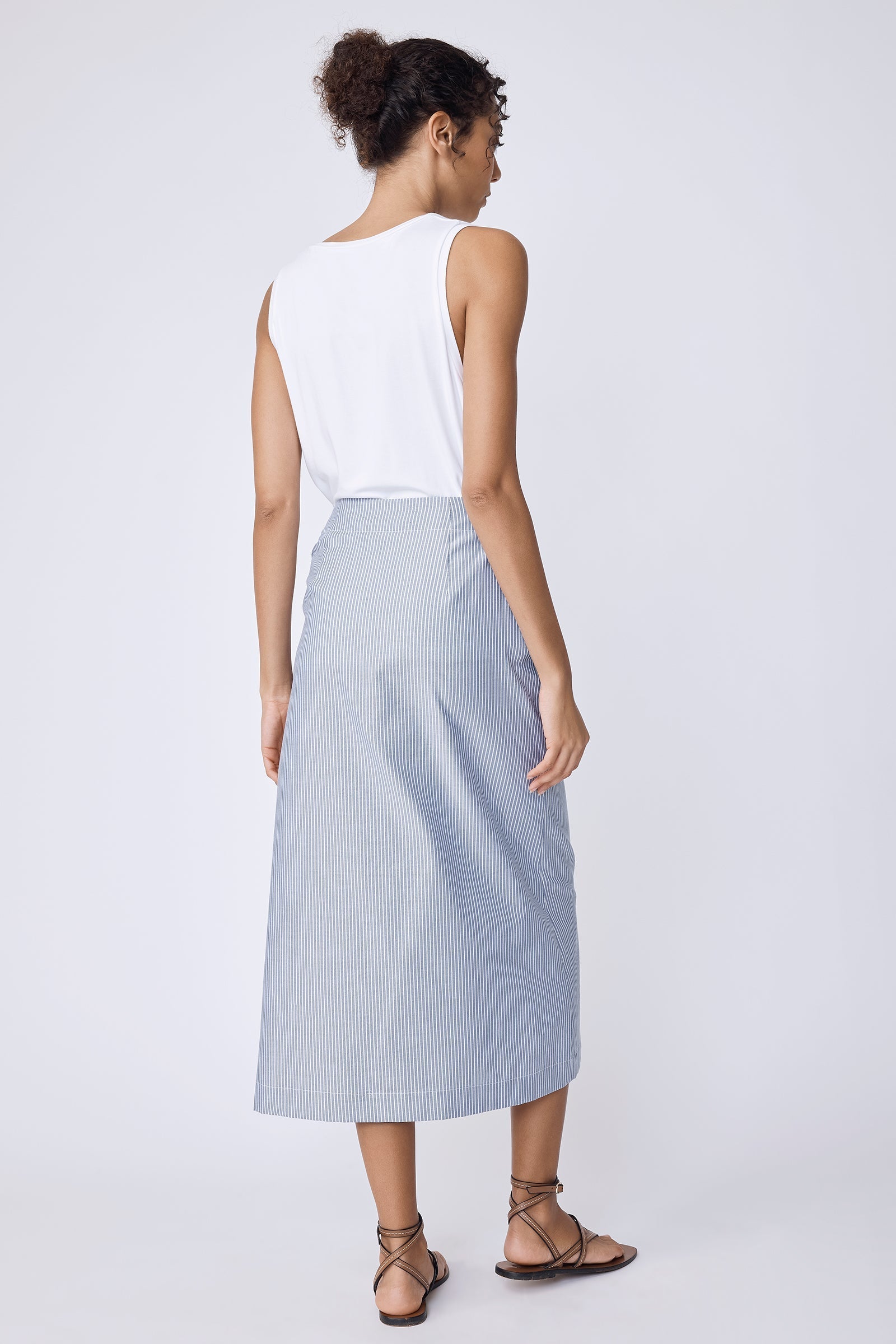 SKIRTS Lorraine Wrap Skirt in Harbor Stripe Kal Rieman