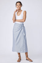SKIRTS Lorraine Wrap Skirt in Harbor Stripe Kal Rieman