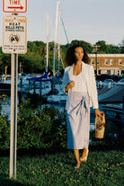 SKIRTS Lorraine Wrap Skirt in Harbor Stripe Kal Rieman