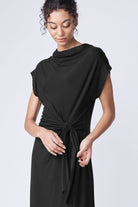 DRESSES/JUMPSUITS Rebecca Tie Dress in Black Kal Rieman