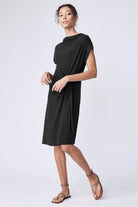 DRESSES/JUMPSUITS Rebecca Tie Dress in Black Kal Rieman