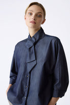 BLOUSES/SHIRTS/TOPS Vanessa Bow Blouse in Denim Twill Kal Rieman