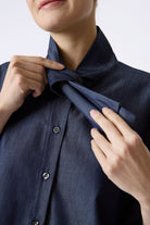 BLOUSES/SHIRTS/TOPS Vanessa Bow Blouse in Denim Twill Kal Rieman