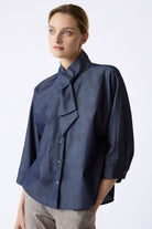 BLOUSES/SHIRTS/TOPS Vanessa Bow Blouse in Denim Twill Kal Rieman
