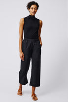 PANTS/SHORTS Split Hem Capri in Black Kal Rieman
